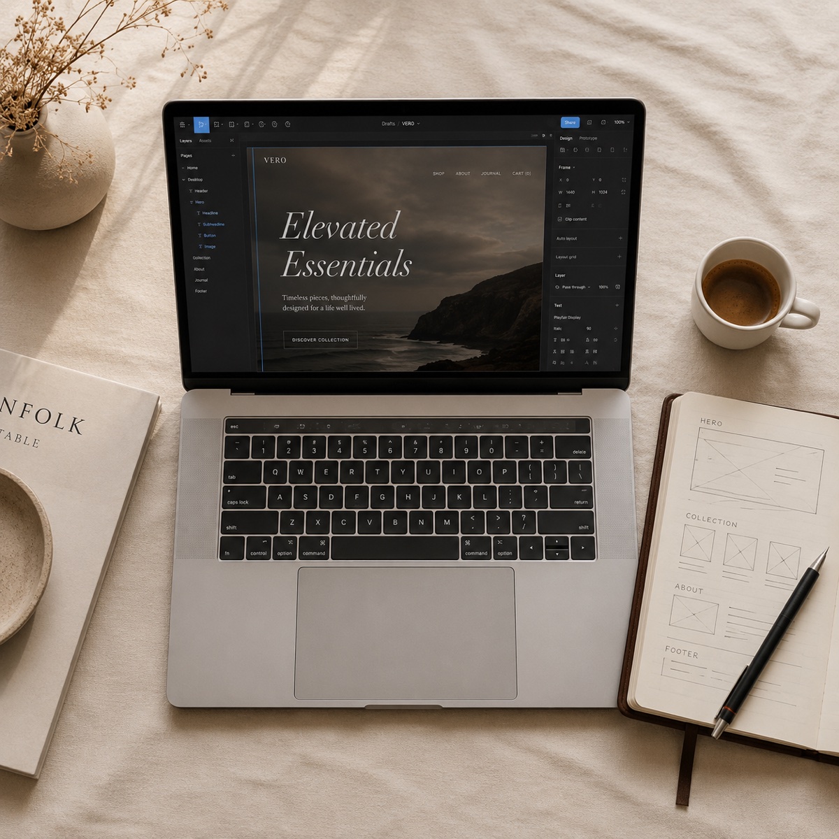 Designer building the website