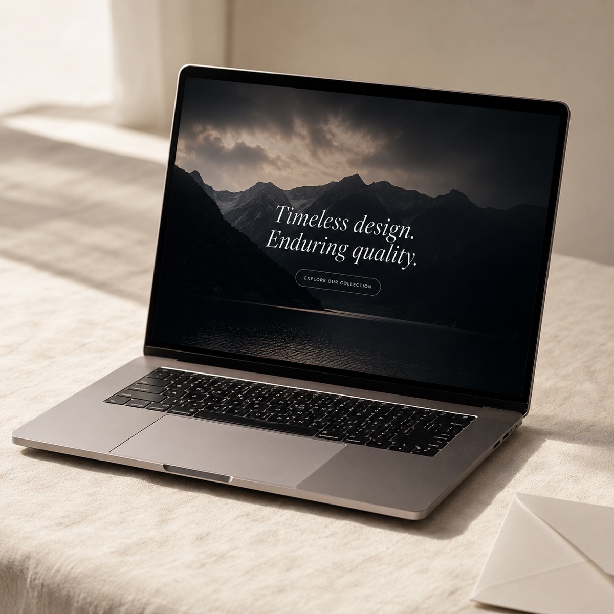 Finished website live on a laptop